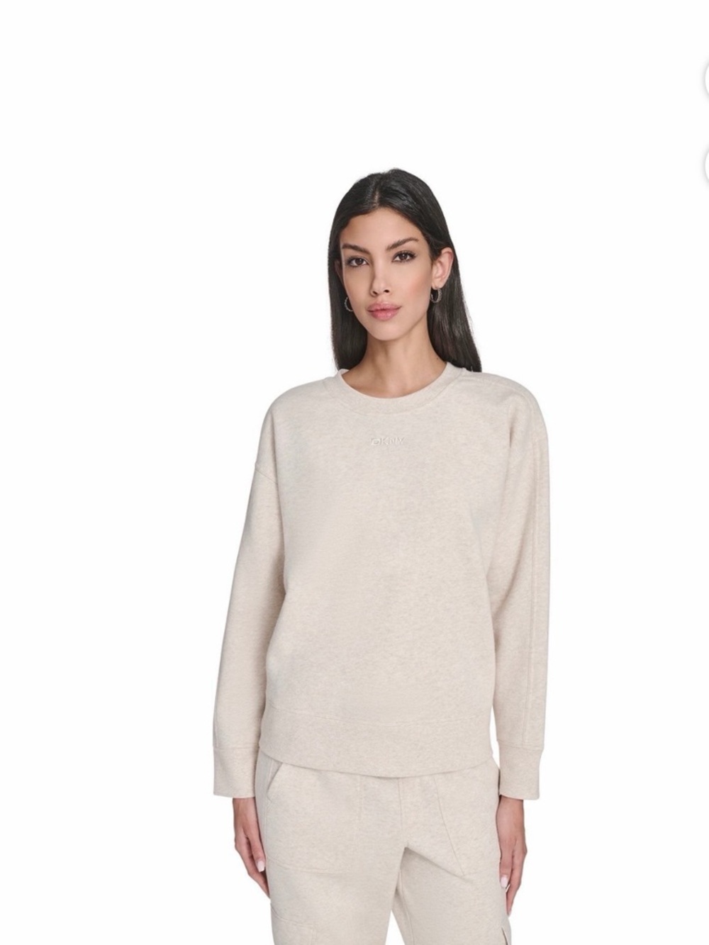DKNY Taupe Crewneck Sweatshirt